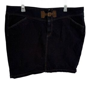 Ralph Lauren Jeans Co Premium Skirt Size 22W Leather Buckle Denim Pencil